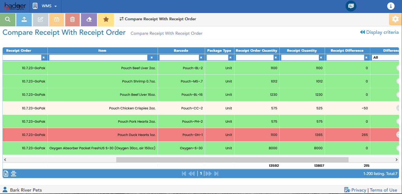 WMS - Receipt Order